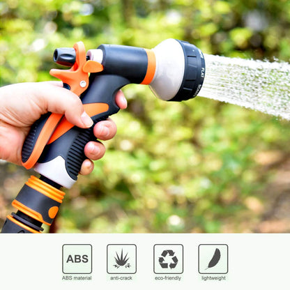 Forthcan Garden Hose Nozzle - 2 Pack Hand Sprayer With 8 Patterns for Watering, Car Wash, Cleaning and Showering Dogs & Pets (Orange)