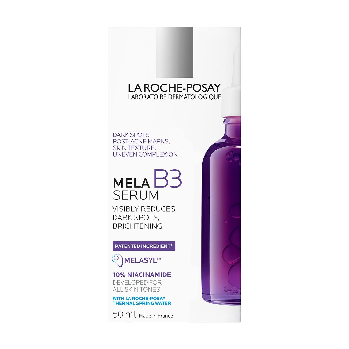 La Roche-Posay Mela B3 Face Serum Powered by Melasyl & Niacinamide, Visibly Improve Appearance of Skin Tone & Texture. Developed for All Skin Tones, Safe for Sensitive Skin, 50mL La Roche-Posay