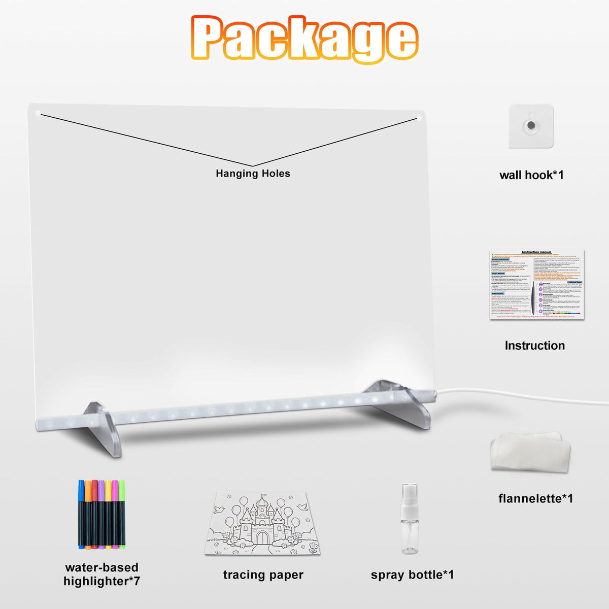 Lumiboard Led Drawing Board, 13.7"x10" Glow Doodle Note Board with 13 Light Effects, Neon Dry Erase Drawing Tablet with Colorful Markers, Birthday Christmas Festival Gifts for Kids 🍁 All In One Marketplace Canada