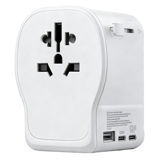 QENEQ International Travel Adapter 220V-110V Voltage Converter EU/UK/US Travel Plug All in One with USB A USB C Power Outlet for Europe USA UK AUS Asia