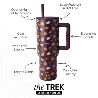Simple Modern Halloween Tumbler with Handle | 40oz | Pumpkins