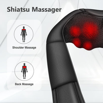 Neck Massager with Heat, Shiatsu Back Neck and Shoulder Massager, Electric Deep Tissue 4D Kneading Massage, Use at Home, Office, Car- Best Gifts for Women Men - Available at All In One Marketplace Canada