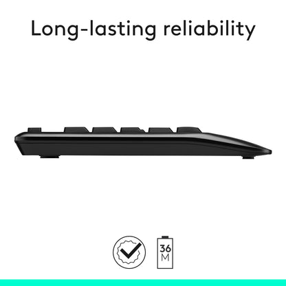 Logitech MK345 Full Size Wireless Keyboard and Mouse Combo - Black