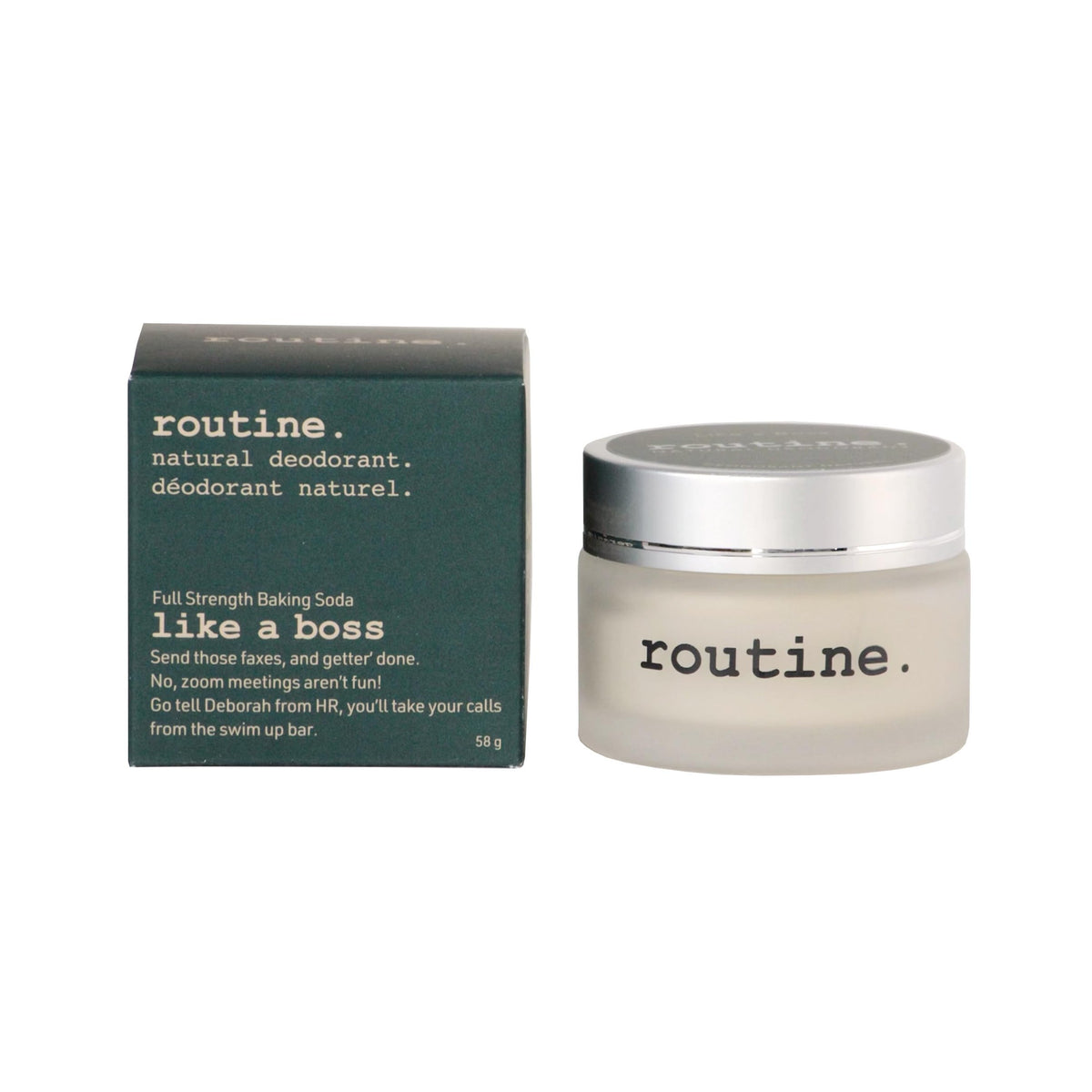 Routine Natural Deodorant Deo Jar | Like a Boss: Maximum Baking Soda, 58g | Full Strength Formula | Aluminum Free Natural Deodorant for Women & Men