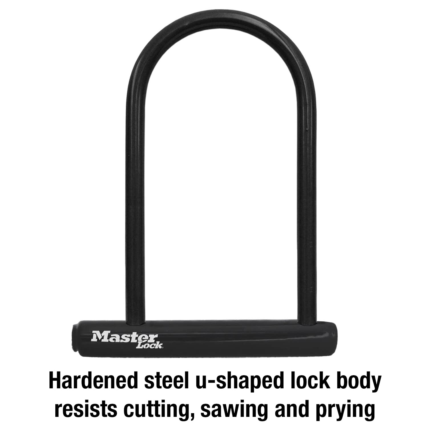 Master Lock Black Bike Lock with Key, Standard Size U-Lock for Bicycles and Other Outdoor Equipment, Anti-Theft Lock for Bikes, 8320D Master Lock