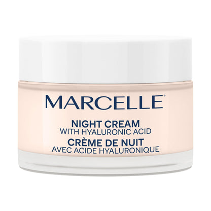 Marcelle Night Cream with Hyaluronic Acid, Vegan, Cruelty-Free, Clean Formula, Non-Comedogenic, Fragrance-Free, Paraben-Free, Mineral Oil-Free, Hypoallergenic, 50 mL MARCELLE