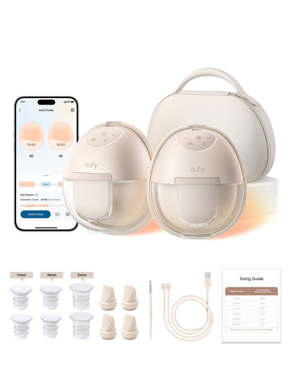 eufy Security Breast Pump Series S1 Pro, Electric Hands-FreeBreast Pump with Heating Technology, Portable Charging Case, App Controlled Smart Rhythm, Hospital-Grade Suction, Leak-Proof and Ultra-Quiet