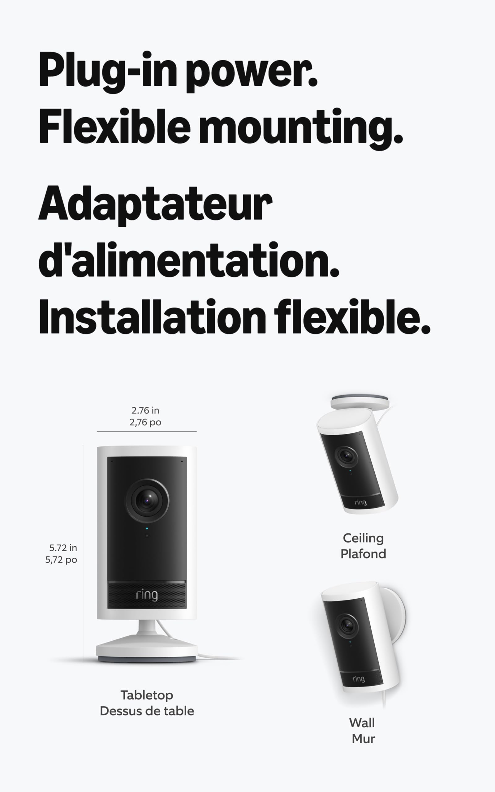 Ring Outdoor Cam Pro, Plug-In (Newest Model) — Retinal 4K with wide-angle video, 10x Enhanced Zoom, and Low-Light Sight, Black Ring