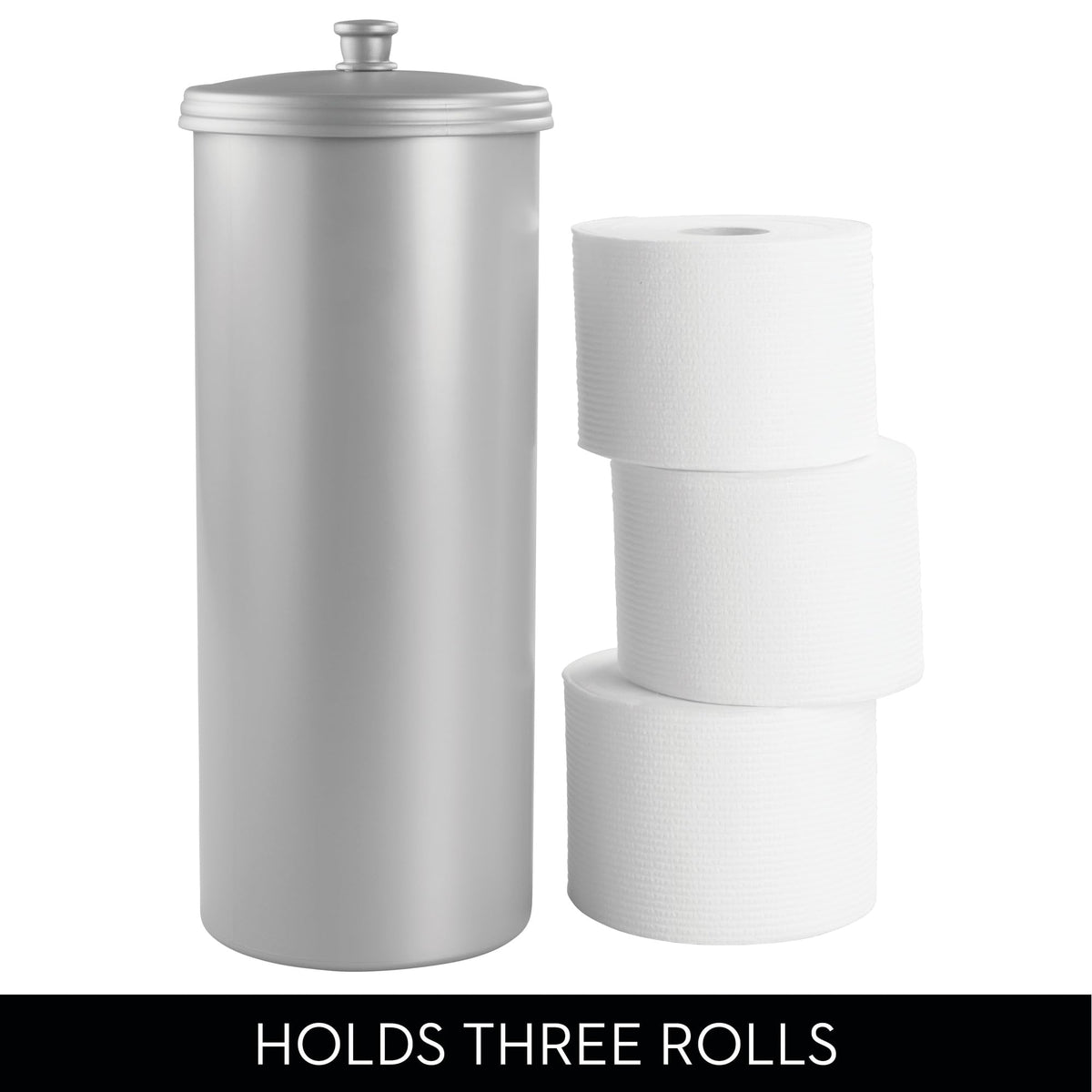 iDesign Kent Bathware, Free Standing Toilet Paper Roll Holder for Bathroom Storage - Gray