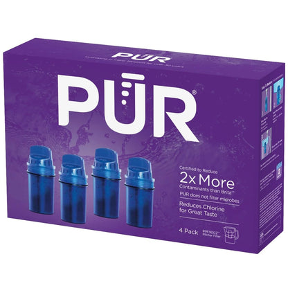 PUR Faster Basic Water Purifier Pitcher Replacement Water Filters (Pack of 4)