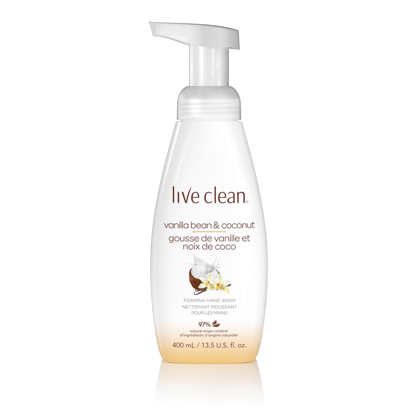 Live Clean Foaming Hand Wash, Vanilla Bean & Coconut, 400 mL, 4 Count Live Clean