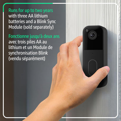 Blink Video Doorbell – Head-to-toe HD view, two-year battery life, and simple setup. Required Sync Module not included – Add-On (Black) - Available at All In One Marketplace Canada