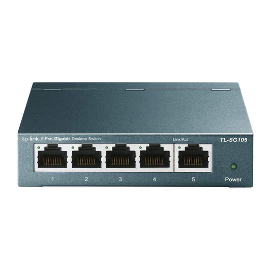 TP-Link TL-SG105 5 Port Gigabit Unmanaged Ethernet Network Switch, Ethernet Splitter, Plug and Play, Fanless Metal Design, Shielded Ports, Traffic Optimization, Limited Lifetime Protection,Black