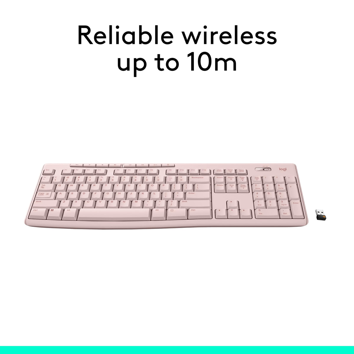 Logitech K270 Full Size Wireless Keyboard for Windows - Rose