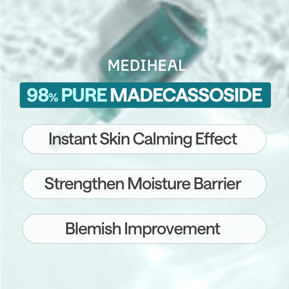 MEDIHEAL Madecassoside Essential Face Mask - Korean Skincare, Blemish Repair with Hyaluronic Acid, Moisture Barrier & Skin Texture Care for Women, Vegan Formula (10 Sheets)