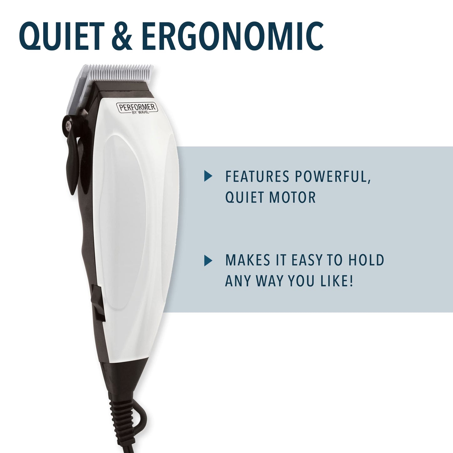 Wahl Canada Performer Haircutting Kit, Quality Economy Clipper Complete with Accessories, Powerful, Quiet Motor, Self-Sharpening Precision Ground Blades, Hair Clipper, At Home Haircutting Kit - Model 3160 - Available at All In One Marketplace Canada