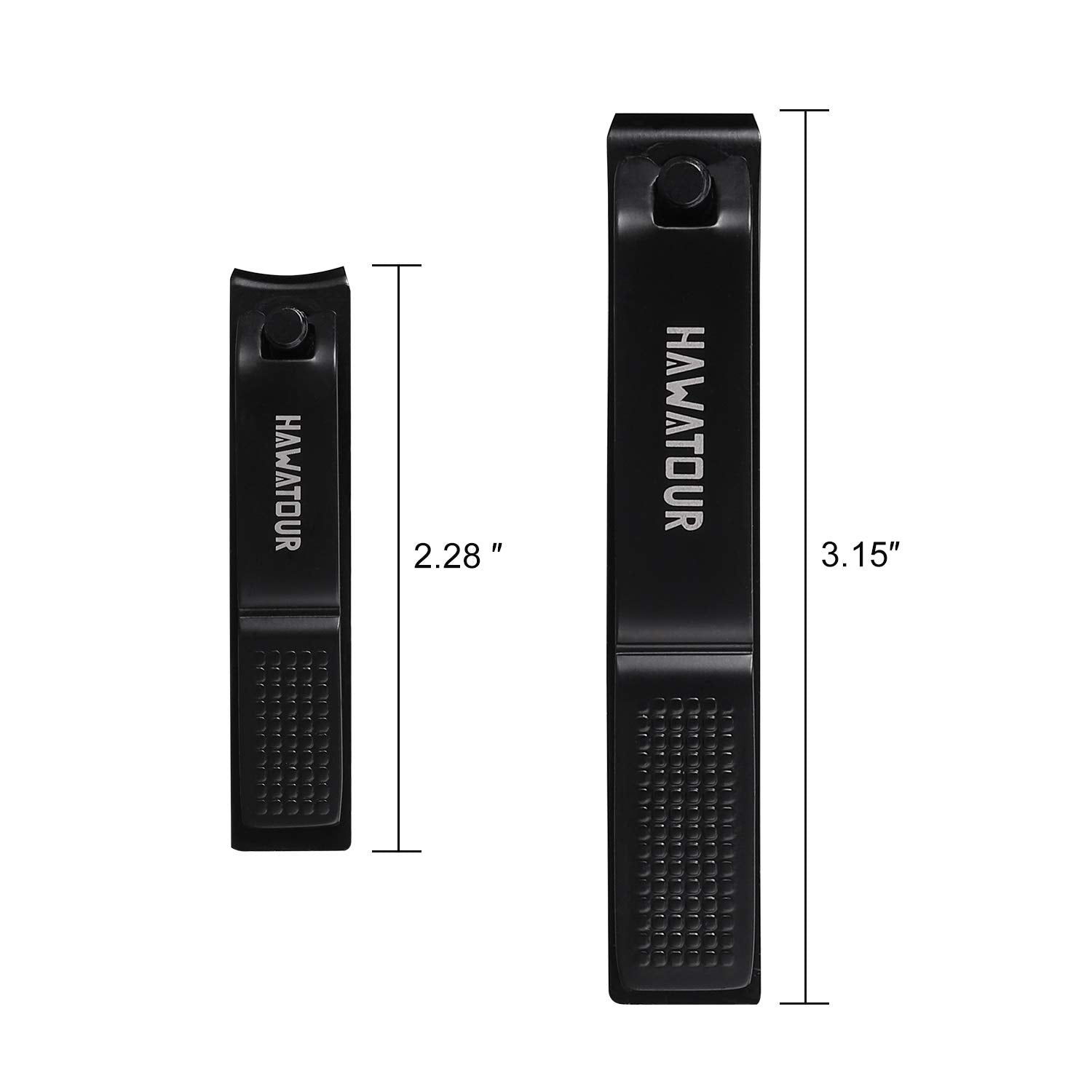HAWATOUR Nail Clippers Set, Ultra Sharp Sturdy Fingernail and Toenail Clipper Cutters with Visibly Tin Case, Black - Available at All In One Marketplace Canada