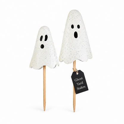 Pancartes de jardin fantômes en métal pour Halloween Mud Pie, 24 po, 20 po