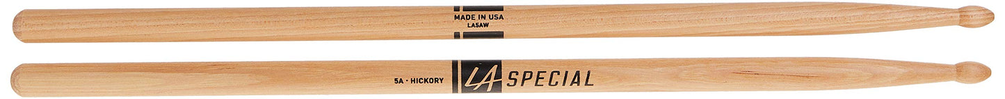 LA Specials Hickory 5A Drum Sticks, Wood Tip, 3-Pair Pack