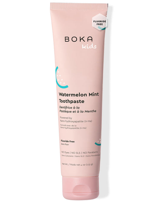Boka Fluoride Free Toothpaste, Nano Hydroxyapatite, Training Toothpaste - Watermelon Mint Flavor, 4 Fl Oz (113g) 1Pk