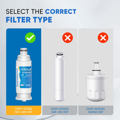PUREPLUS DA97-17376B Water Filter Replacement for Samsung HAF-Qin, HAF-Qin/EXP, DA97-08006C, RF23M8070SG, RF23M8070SR, RF23M8090SG, RF23M8090SR, RF23M8570SR, RF23M8590SG Refrigerator, 3Pack - Available at All In One Marketplace Canada