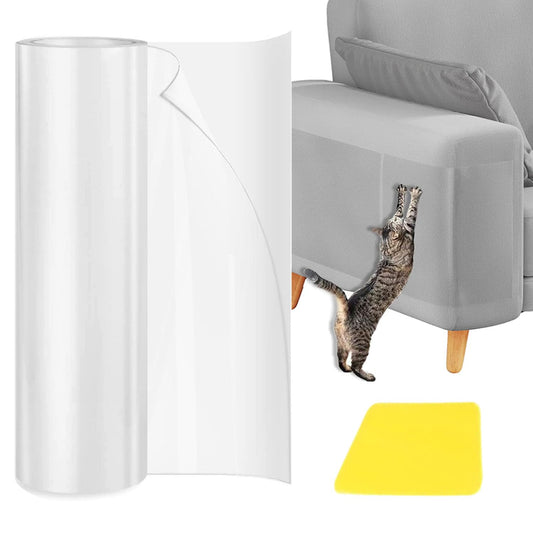 Cat Scratch Protector 11.8" x 118" Self-Adhesive Single Side Furniture Protectors from Cats Scratch, Cat Couch Scratch Protector, Transparent DIY Cutting Anti Scratch Furniture Protector