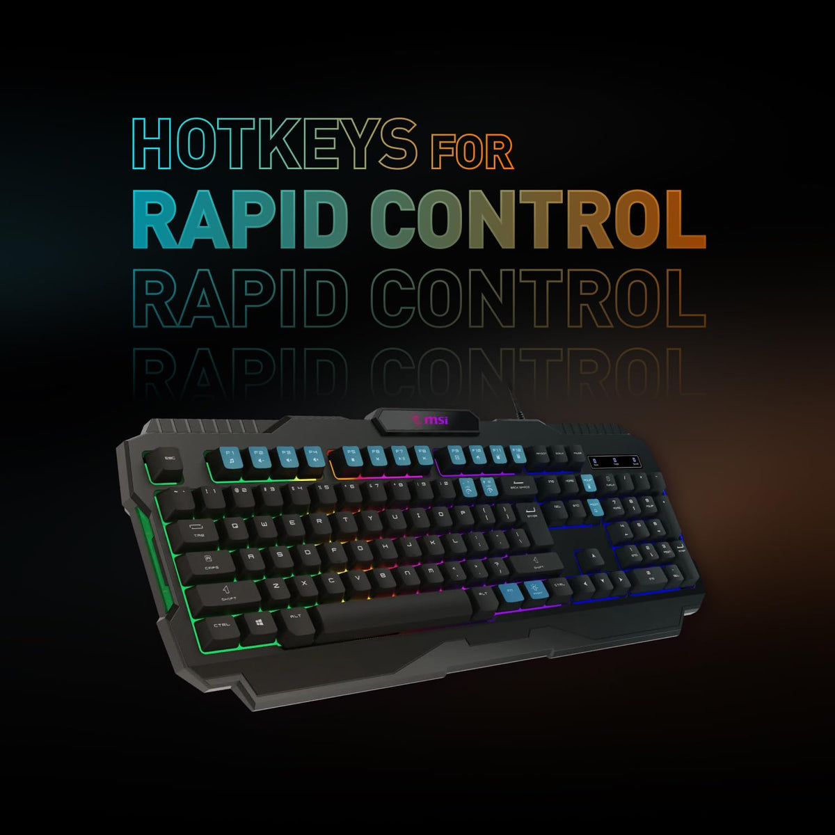MSI Forge GK100 Combo – Gaming RGB Keyboard & Mouse Set, 19-Key Anti-Ghosting, 6400 DPI Optical Sensor, 10 Million Actuation Rated, Hotkeys for Rapid Control