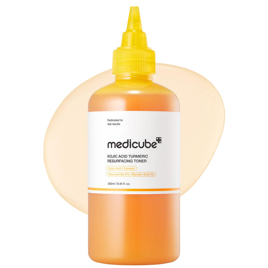 medicube Kojic Acid Turmeric Smoothing Toner for Face & Body | Lightweight Toner for Balancing Uneven Skin Tone & Texture | Niacinamide, Glycolic Acid for Clear Glass Skin | 8.45 fl.oz - Available at All In One Marketplace Canada