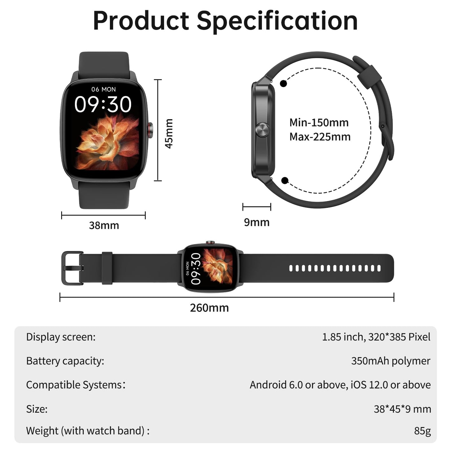 Smart Watch for Men Women, Bluetooth Call Smartwatch with AI Voice, 1.85" HD DIY Dial Fitness Watch, Heart Rate/SpO2/Steps/Sleep Monitor, 100+ Sports Modes, IP68 Waterproof Watch for Android iOS - Available at All In One Marketplace Canada