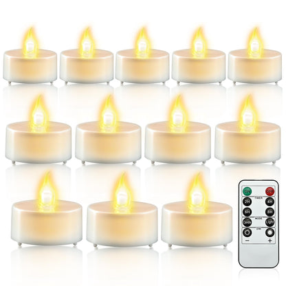 cimetech 12PCs Led Tea Lights with Timer, Electric Flickering Flameless Candles Battery Operated Led Candle Tealights with Remote Control for Christmas Decor & Diwali Decorations Items 🍁 All In One Marketplace Canada