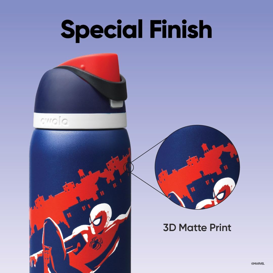 Marvel Owala FreeSip Insulated Stainless Steel Water Bottle with Straw, BPA-Free Sports Water Bottle, Great for Travel, 32 Oz, Swing of Things