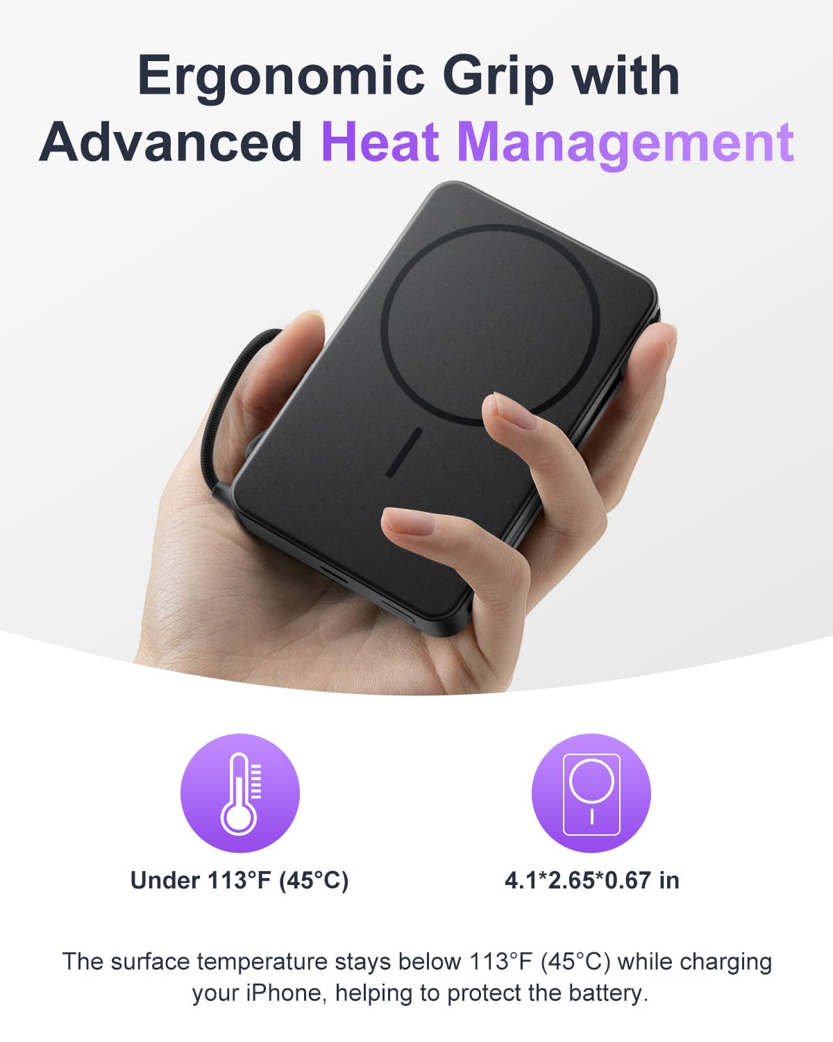 Magnetic Power Bank, 10,000mAh Wireless Portable Charger for Mag-Safe 15W Fast Charging, Battery Pack with USB-C/Lightning Cable 22.5W in/Out for iPhone 17/16/15/14/13/12 Series, AirPods & More - Available at All In One Marketplace Canada