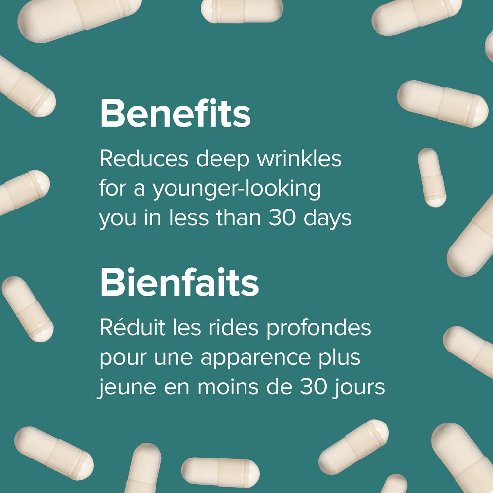 Webber Naturals Collagen30 Marine Bioelastin Peptides, 500 mg of Collactive Marine Collagen Peptide Complex Per Pill, 120 Capsules, Helps Reduce Deep Wrinkles and Joint Pain - Available at All In One Marketplace Canada
