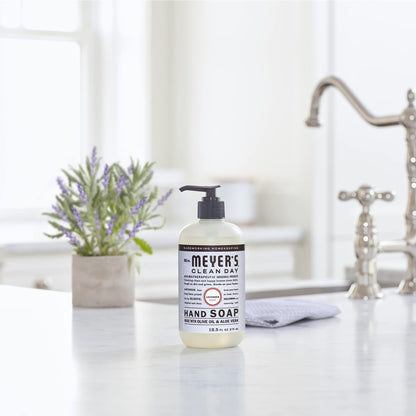 Mrs. Meyer's Clean Day Liquid Hand Soap, Cruelty Free & Biodegradable Hand Wash Formula Made with Essential Oils, Lavender Scent, 370 ml Bottles, 4 Pack MRS. MEYER'S