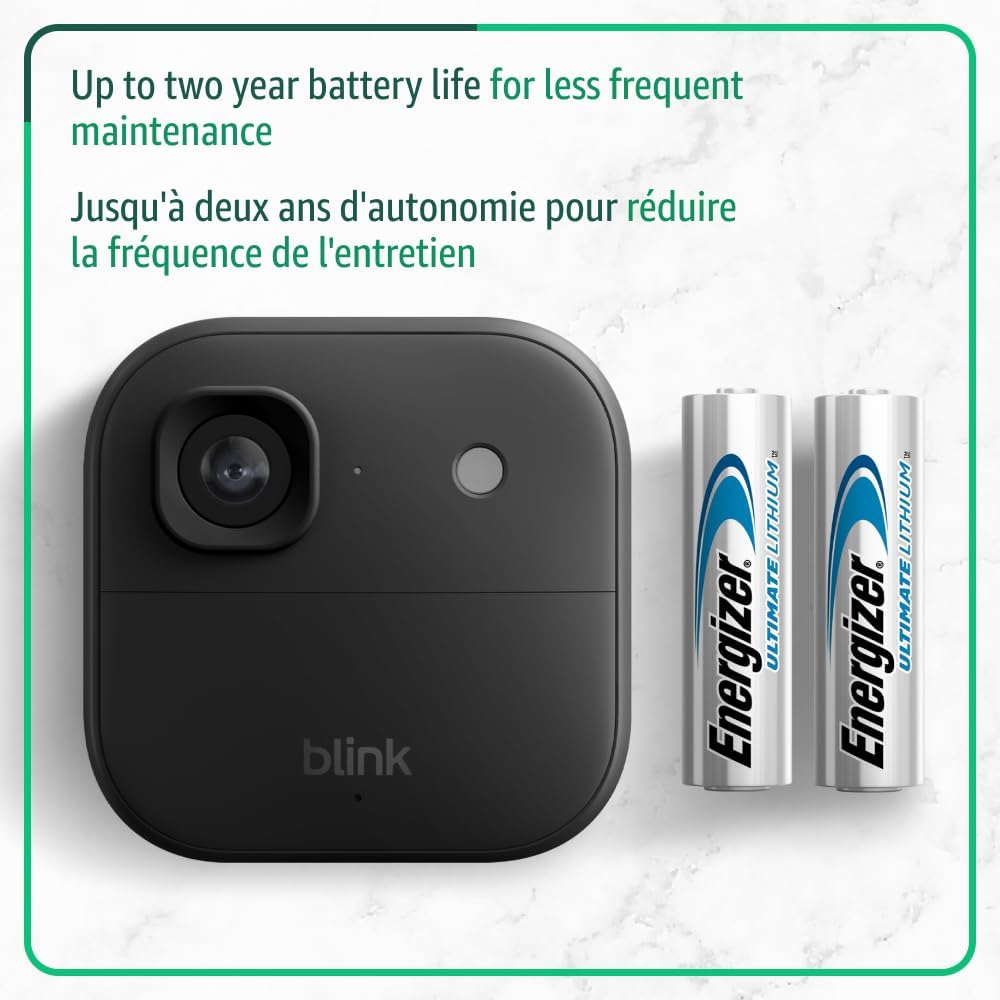 Blink Outdoor 2K+ (newest model) — Wireless smart security camera, 2K video resolution, enhanced audio, two-year battery. Required Sync Module not included — Add-On (Black)