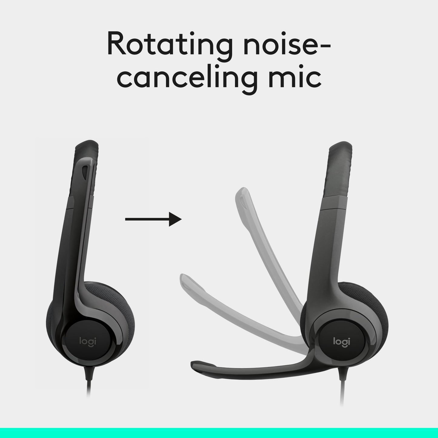 Logitech H390 Wired Headset for PC/Laptop, Stereo Headphones with Noise Cancelling Microphone, USB-A, in-Line Controls, Works with Chromebook - Black, 1 Pack - Available at All In One Marketplace Canada