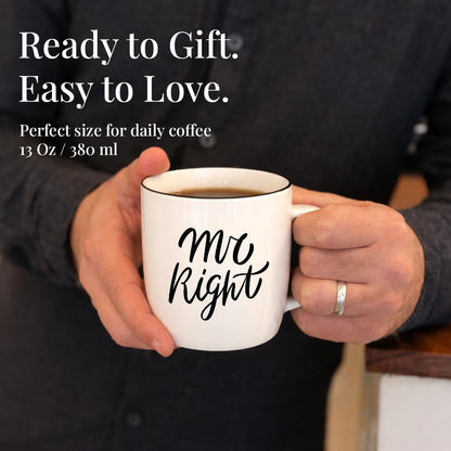 Triple Gifffted Mr Right and Mrs Always Right Coffee Mugs Gift Set, 380 ml 🍁 All In One Marketplace Canada