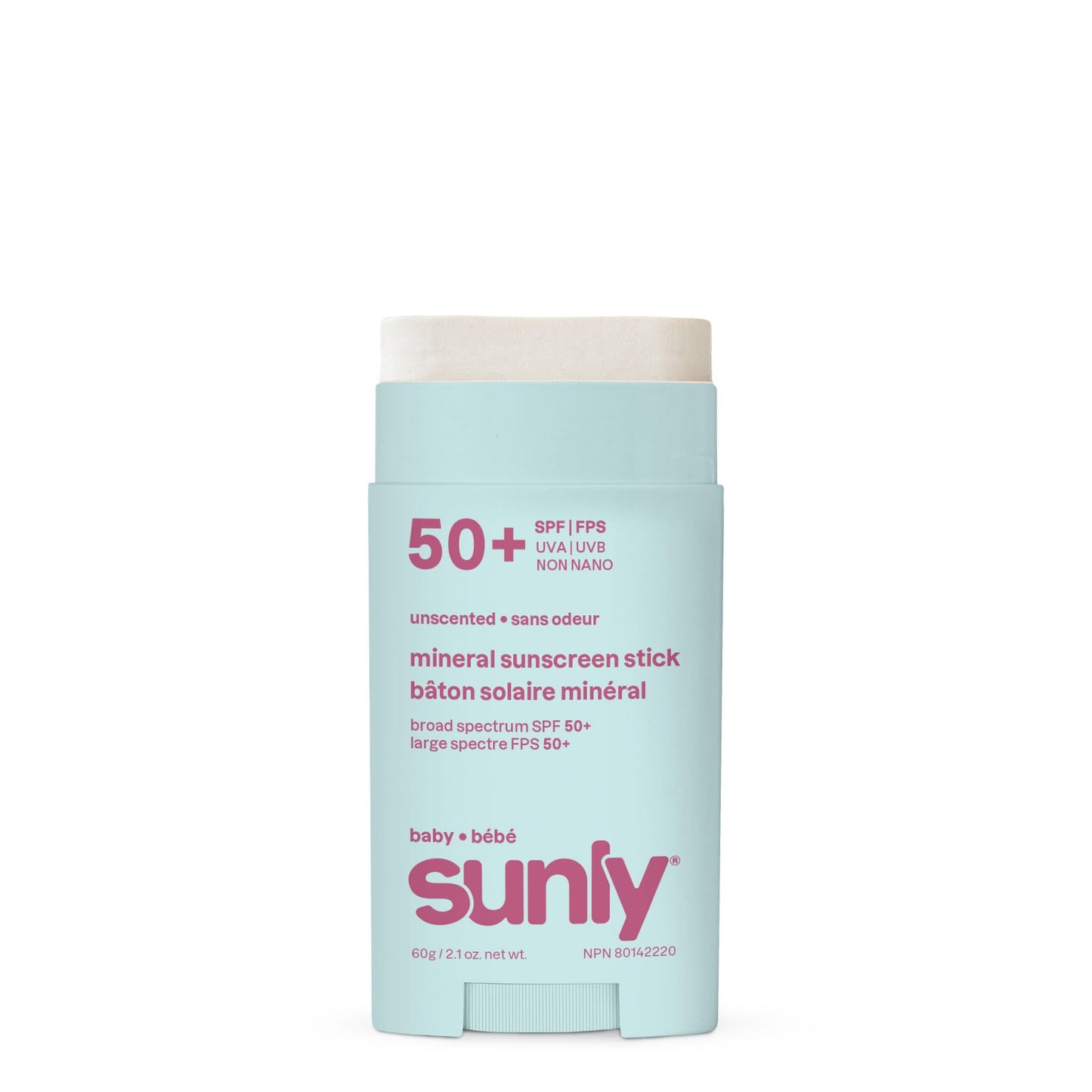 ATTITUDE Baby Mineral Sunscreen Stick SPF 50, Broad Spectrum Zinc Oxide, EWG Verified, Non-Nano, Mess-Free Stick for Face & Body, Lightweight Non-Greasy, Vegan, Unscented, 60 grams - Available at All In One Marketplace Canada