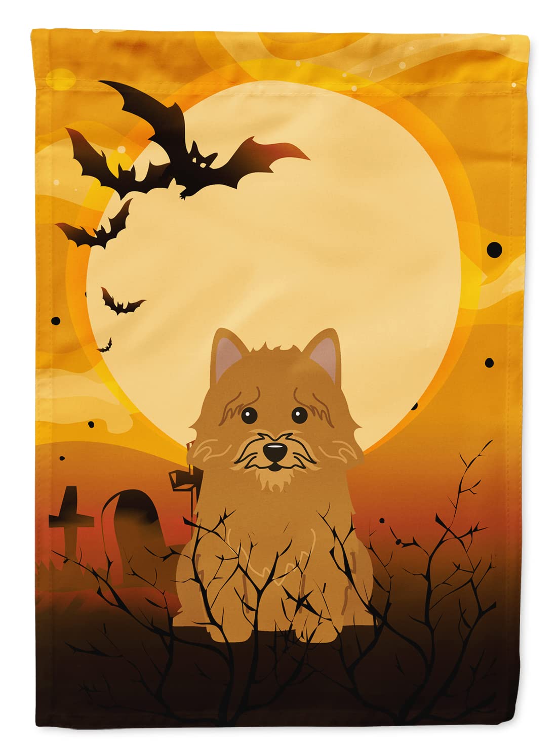 Caroline's Treasures BB4286GF Halloween Norwich Terrier Flag Garden Size, Small, Multicolor