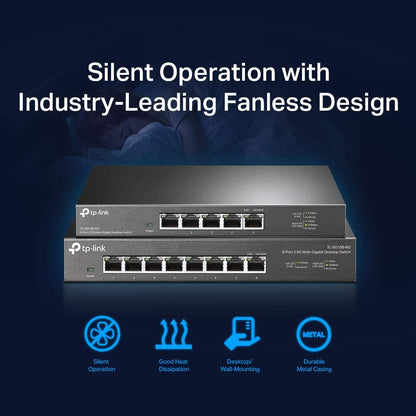 TP-Link TL-SG105-M2 | 5 Port Multi-Gigabit Unmanaged Network Switch, Ethernet Splitter | 2.5G Bandwidth | Plug & Play | Desktop/Wall-Mount | Fanless Metal Design