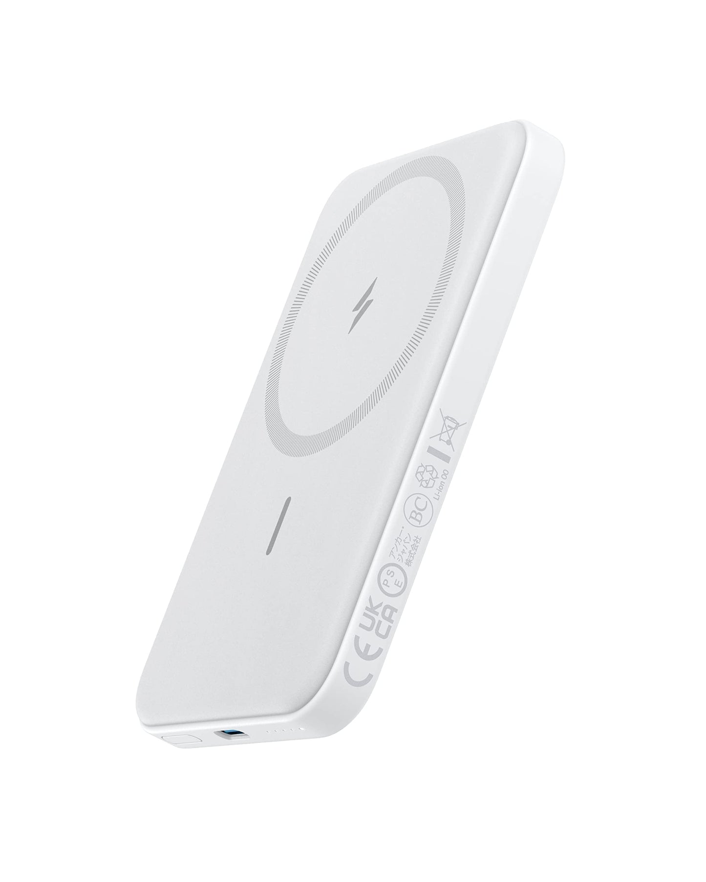 Anker 621 Magnetic Portable Charger (MagGo), 5,000mAh Wireless Power Bank with USB-C Cable, Magsafe-Compatible Battery Pack for iPhone 17/16/15/14/13/12 Series (White)