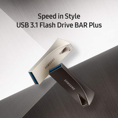 SAMSUNG BAR Plus 128GB - 400MB/s USB 3.1 Flash Drive Silver (MUF-128BE3/AM) [Canada Version] Samsung