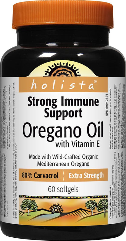 Holista Oregano Oil with Vitamin E Extra Strength, 60 Softgels