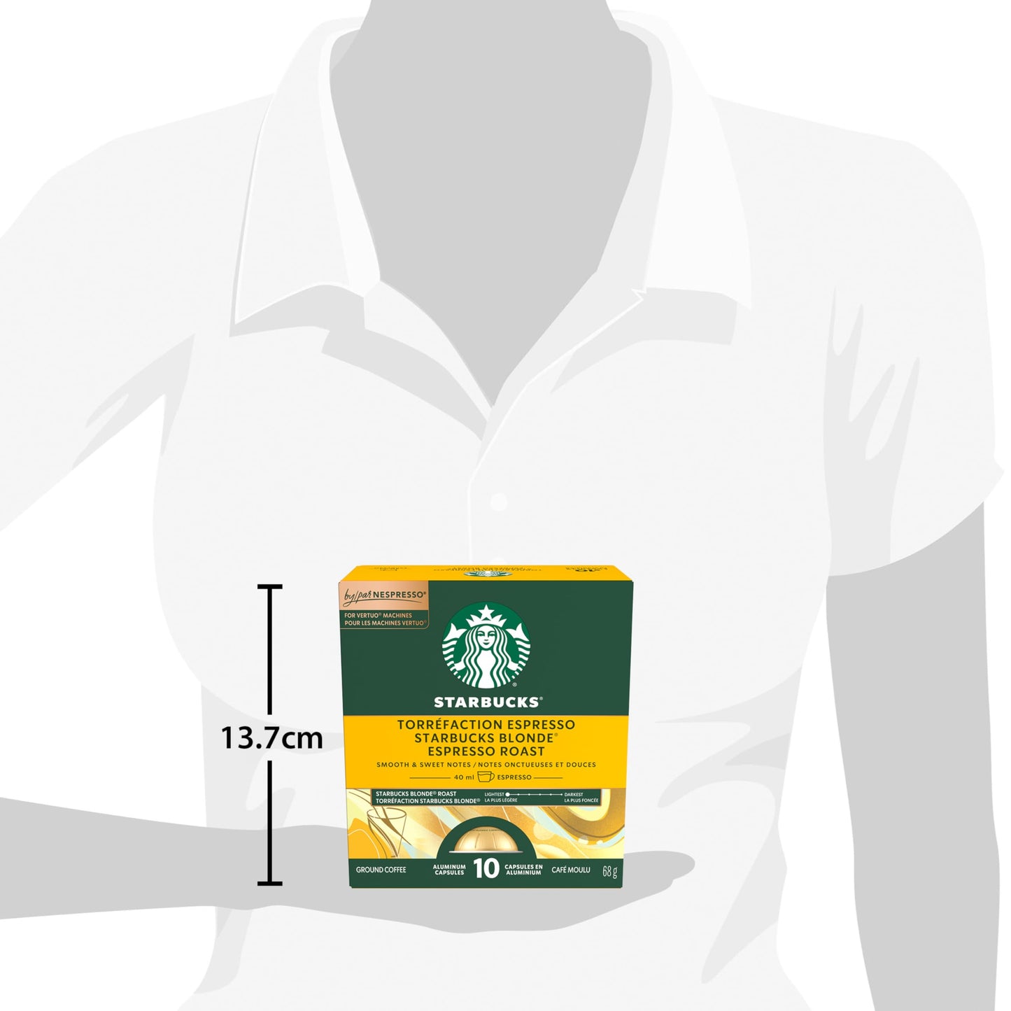 Starbucks Blonde Espresso Roast Nespresso Vertuo Capsules – 4 Boxes, 272g