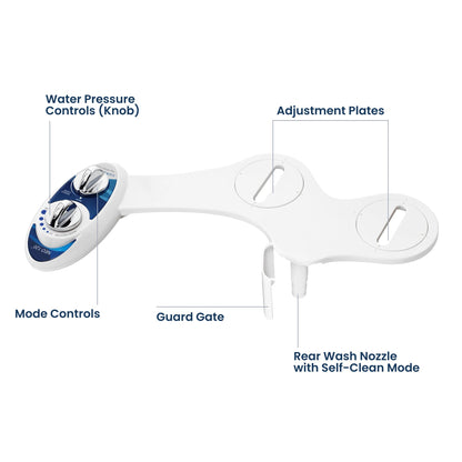 LUXE Bidet NEO 120 - Bidet Attachment for Toilet Seat, Blue