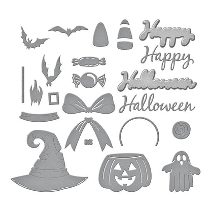 Matrices de découpe Spellbinders Halloween Wreath Add-Ons par Suzanne Hue, métal
