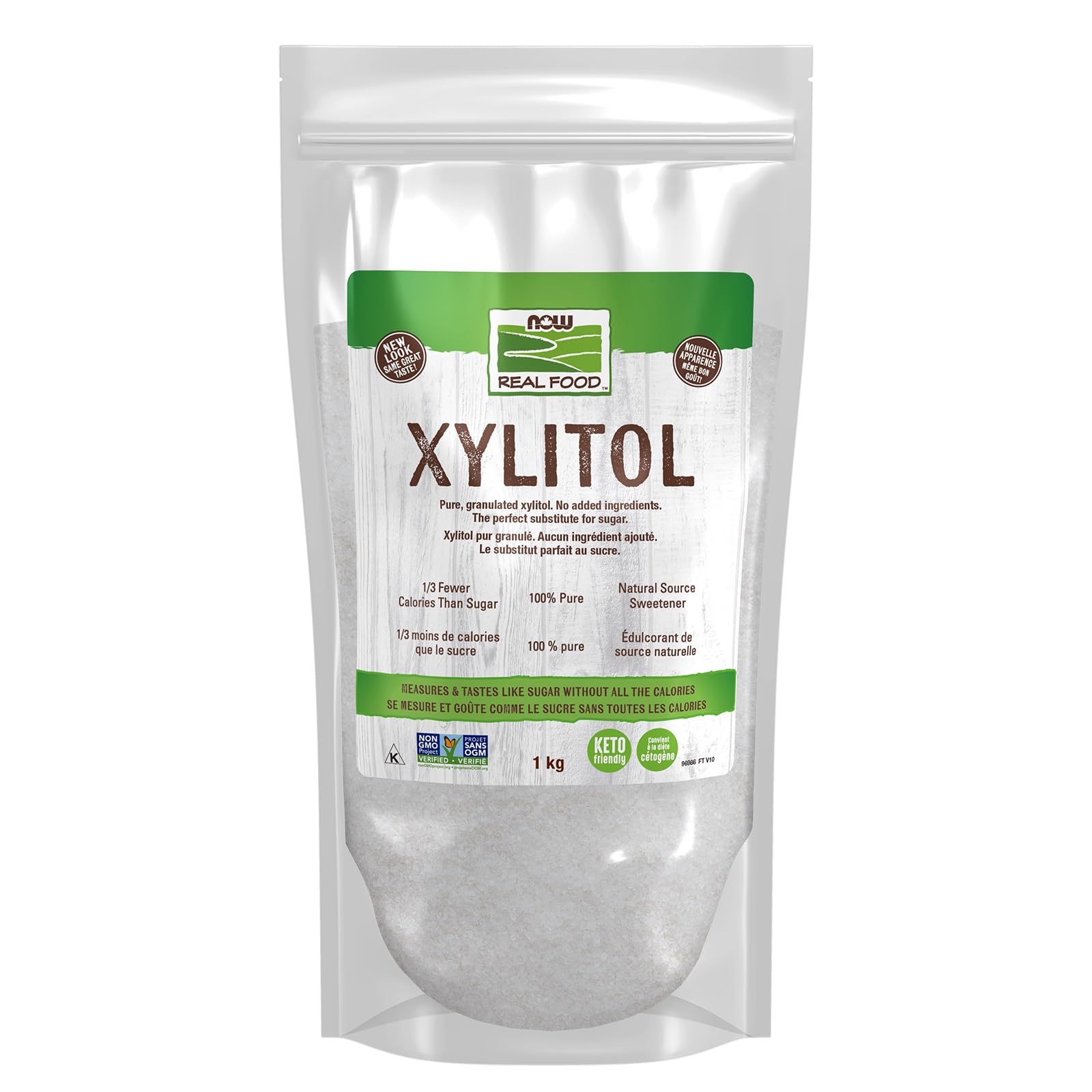 NOW Real Food Xylitol Pure Sweetener - 1kg Keto-Friendly Sugar Substitute