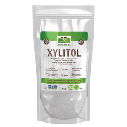 NOW Real Food Xylitol Pure Sweetener - 1kg Keto-Friendly Sugar Substitute