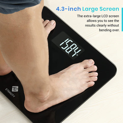 Etekcity High Precision Digital Body Weight Bathroom Scale with Ultra Wide Platform and Easy-to-Read Backlit LCD, 440 Pounds, Black