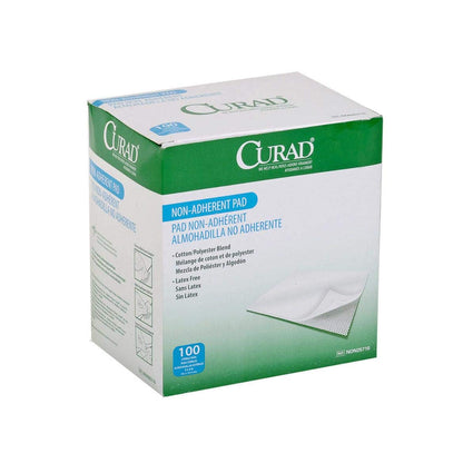 Curad Medline Curad Sterile Non-Adherent Pads (Pack of 100) for Gentle Wound Dressing and Absorption Without Sticking, White - Available at All In One Marketplace Canada